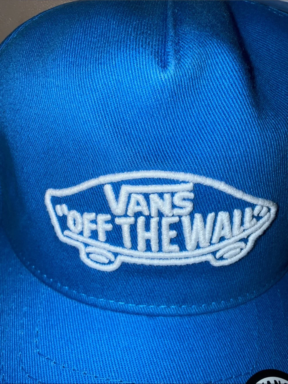 Vans Blue Kids Snapback Hat with White 'Off The Wall' Logo